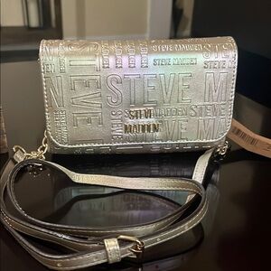 Steve Madden Silver Embossed Crossbody Bag